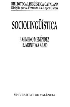 Francesc Gimeno Menéndez Sociolingüística