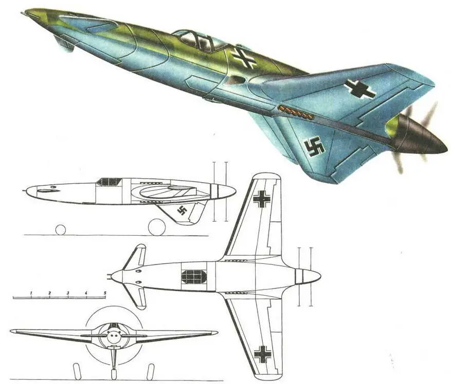 Хеншель Hs Проект 75 Силовая установка 1 х DB 605АС 12цилиндровый - фото 12