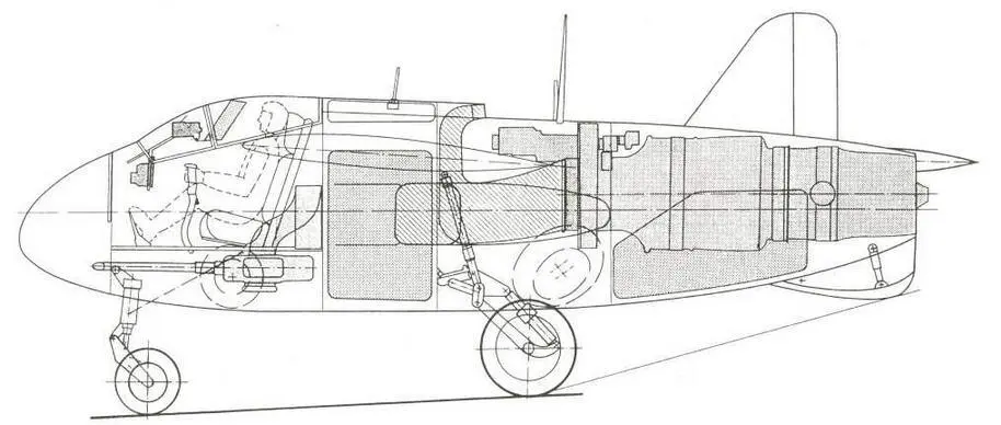 Продольное сечение Ju EF128 Мессершмитт Р1101 от 30 августа 1944 года - фото 216
