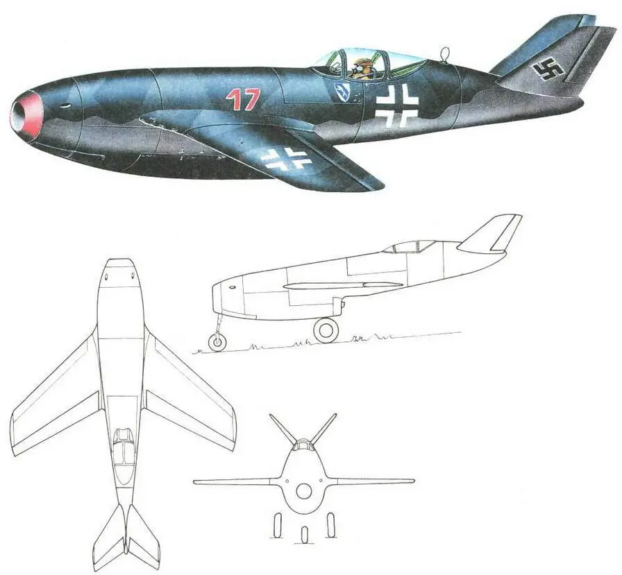Мессершмитт Me Р1106 от 1111945 Силовая установка 1 х Хейнкель HeS 011 - фото 227