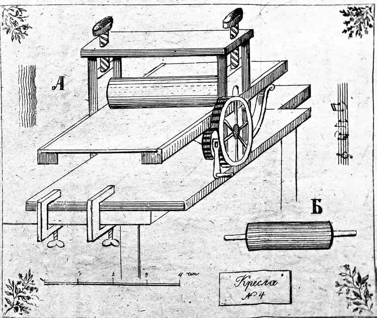 Печатный стан А и печатальный валик Б Рисунок из книги А Ф Грекова - фото 14