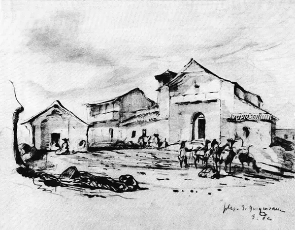 13 Plaza de Quiquijana Quispicanchi Cusco Dibujo de Johann Moritz Rugendas - фото 16
