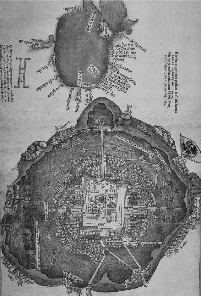 Plano de México Tenochtitlan impreso en 1524 Ubicado en las Cartas de - фото 10