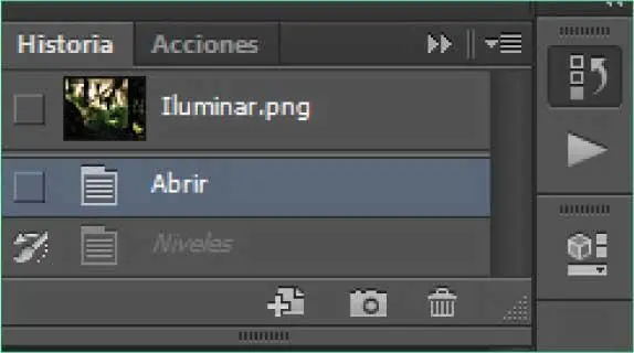 Recuerde que si el panel Historiano se encuentra abierto puede mostrarlo desde - фото 150