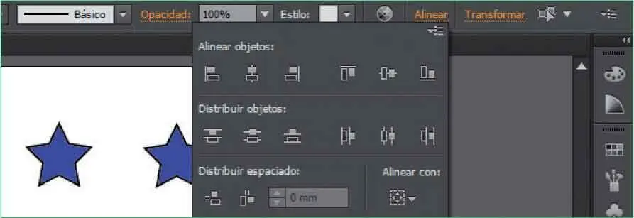 3Se despliega de esta forma el panel Alinearel cual contiene todas las - фото 327