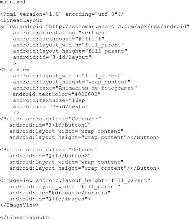 La actividad comienza creando la misma animación de fotogramas del ejemplo - фото 62