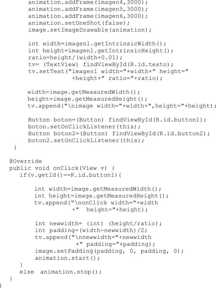 Al calcular dentro de onClick las dimensiones del ImageView vemos que ya no - фото 66