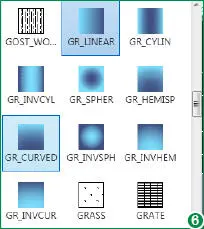 AutoCAD permite elegir entre nueve patrones de degradado diferentes que - фото 138