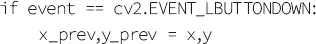 El evento cv2EVENTLBUTTONDOWN no se volverá a disparar mientras mantenga el - фото 130