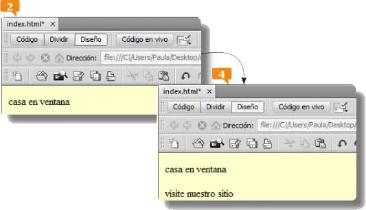 Dreamweaver pasa a la siguiente línea cuando el texto alcanza el margen derecho - фото 189