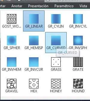 AutoCAD permite elegir entre nueve patrones de degradado diferentes que - фото 550