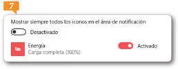 De manera predeterminada el área de notificaciones no mostrará todos los - фото 190