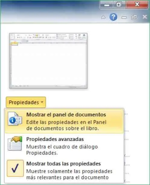 5Aparece bajo la Cinta de opcionesel panel Propiedades del documentocon los - фото 188