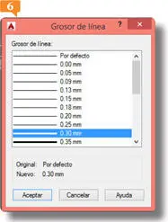 El cuadro Grosor de línea muestra los grosores de línea disponibles para su - фото 277