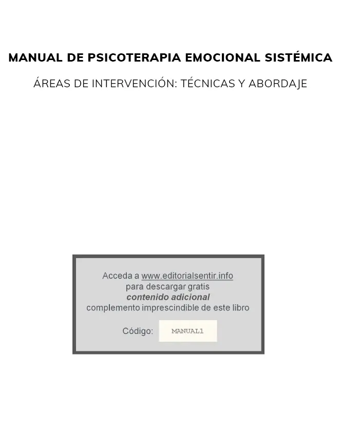 Manual de psicoterapia emocional sistémica Áreas de intervención técnicas y - фото 1