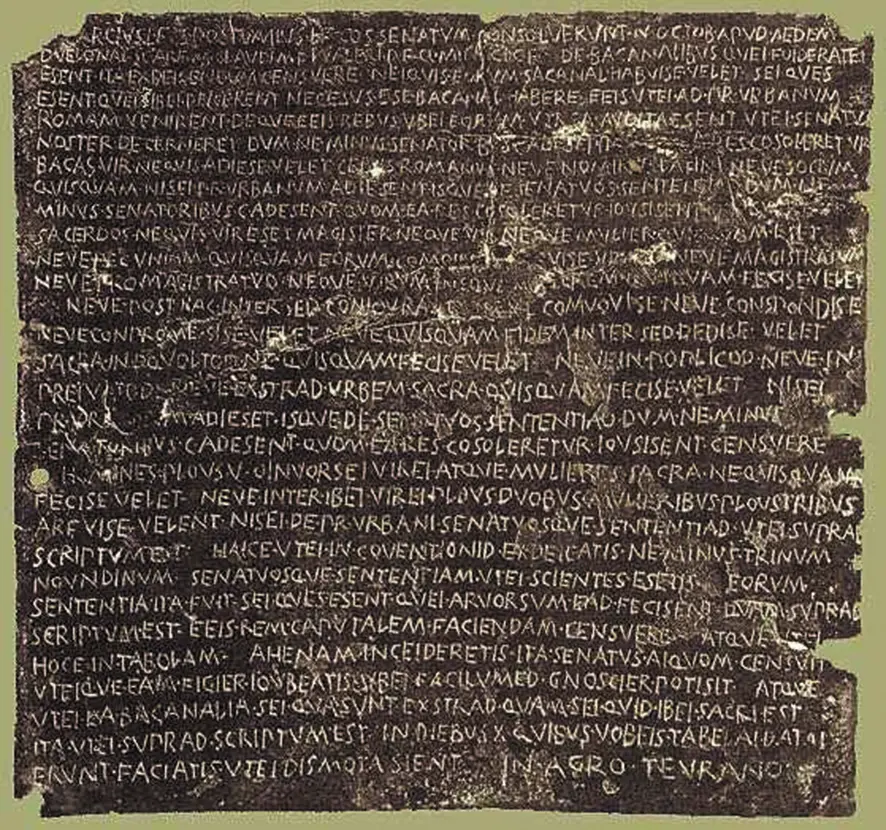 Figure 15 Bronze tablet recording the Senatorial decree on the worship of - фото 6