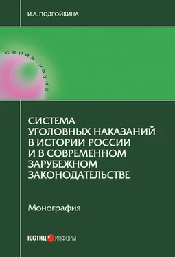 Инна Подройкина Система уголовных наказаний в истории России и в современном зарубежном законодательстве обложка книги