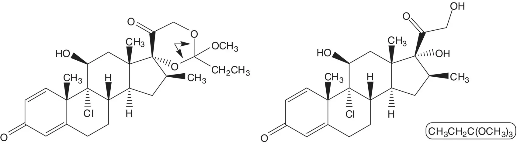 Chlorine is introduced at C9 on the αface by ringopening of the 9β11epoxide - фото 92