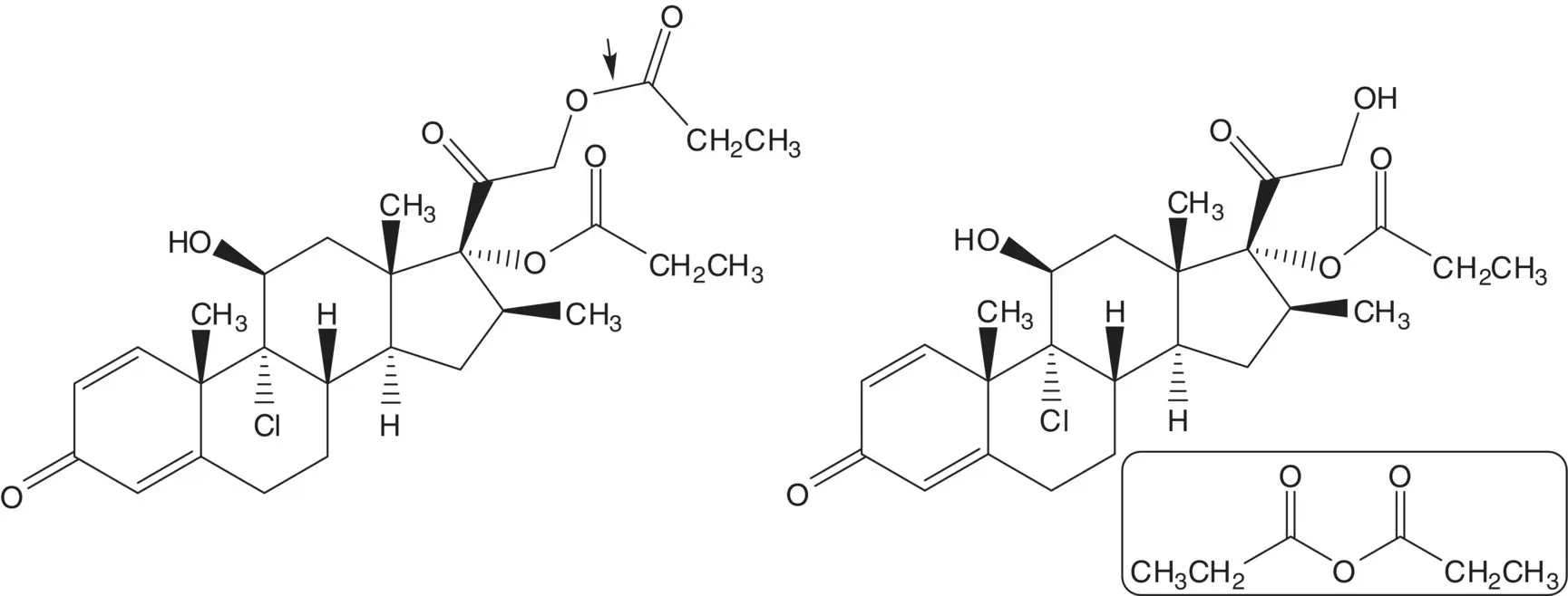 Chlorine is introduced at C9 on the αface by ringopening of the 9β11epoxide - фото 91