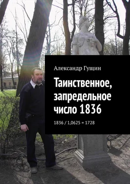 Александр Гущин Таинственное, запредельное число 1836. 1836 / 1,0625 = 1728 обложка книги