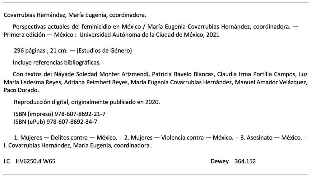 Perspectivas actuales del feminicidio en México Primera edición 2021 DR - фото 4