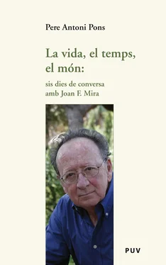 Pere Antoni Pons La vida, el temps, el món: sis dies de conversa amb Joan F. Mira обложка книги