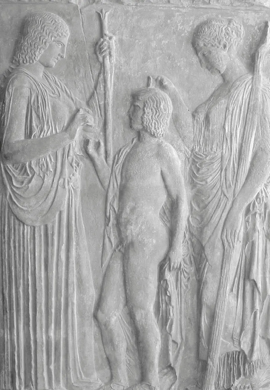 Triptolemos zwischen Demeter l und Persephone Votivrelief aus Eleusis um - фото 3