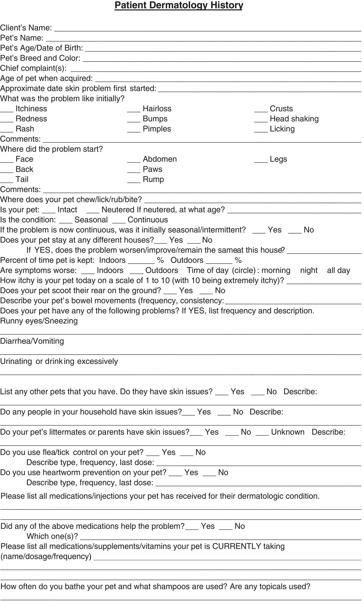 Figure 21 Example of a dermatology history form for a client Signalment - фото 4
