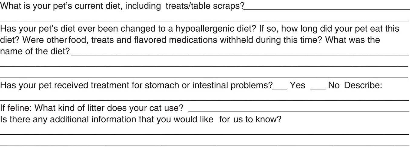 Figure 21 Example of a dermatology history form for a client Signalment - фото 5