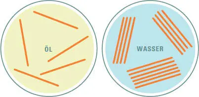 Im Fett links lösen sich die Carotinoide gut die Moleküle sind separiert und - фото 220