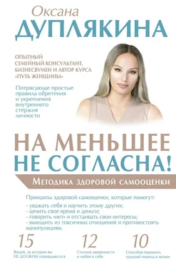 Оксана Дуплякина На меньшее не согласна! Методика здоровой самооценки обложка книги