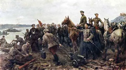 М В Фрунзе и В И Чапаев под Уфой Художник Плотнов А 1942 г - фото 18