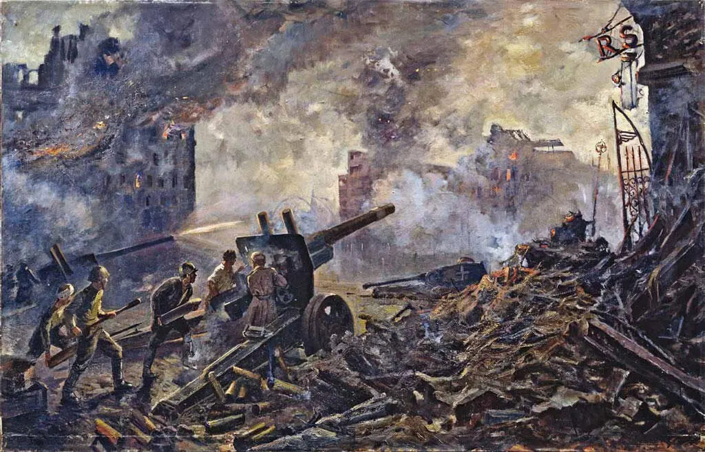 Уличные бои при взятии Берлина в мае 1945 г Художник П Кривоногов В июне - фото 13