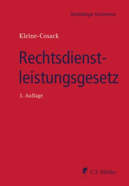 Michael Kleine-Cosack Rechtsdienstleistungsgesetz обложка книги