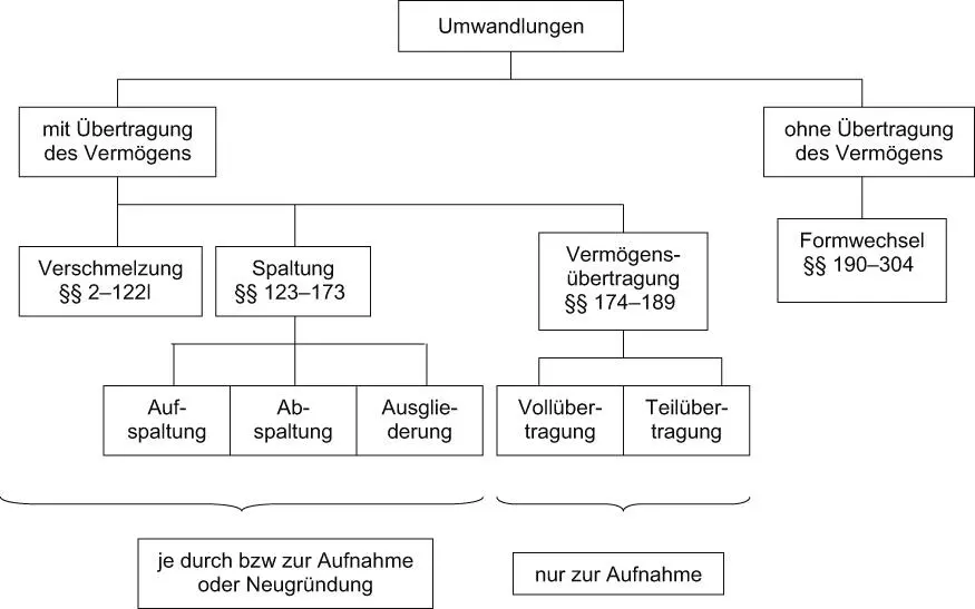 Bild vergrößern 3 Neue Umwandlungsmöglichkeiten 9 Das UmwG hat die - фото 2