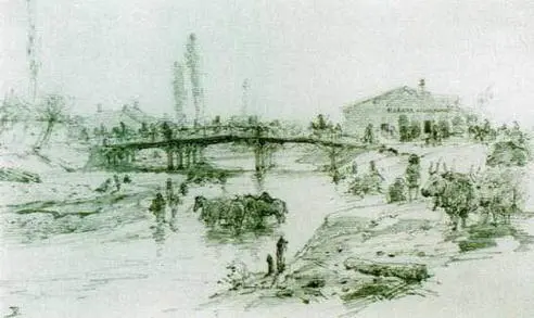 Мост через реку Чуприя в Парачине 1876 Государственная Третьяковская - фото 32