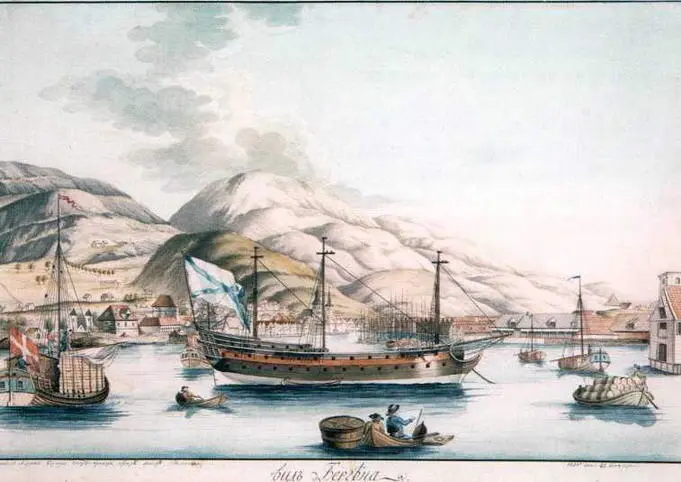 Вид Бергена 1801 Акварель Государственная Третьяковская галерея Москва - фото 6
