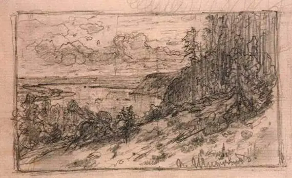 Кама 1882 Бумага графитный карандаш 122 х 195 см Государственная - фото 81