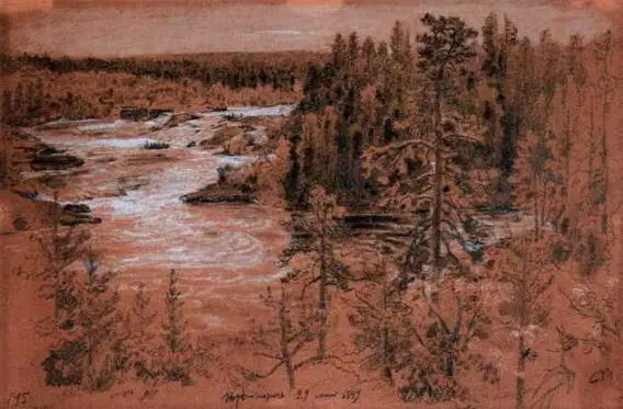 ПорПорог 1889 Бумага желтокоричневая графитный карандаш растушка мел - фото 82