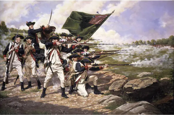 американские солдаты в бою с англичанами 14 апреля 1782 года Луи Шарль получает - фото 9