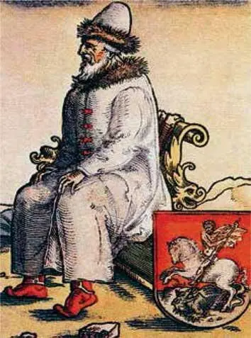 Василий III Раскрашенная гравюра XVI в Василий III оказывается в тени отца и - фото 3