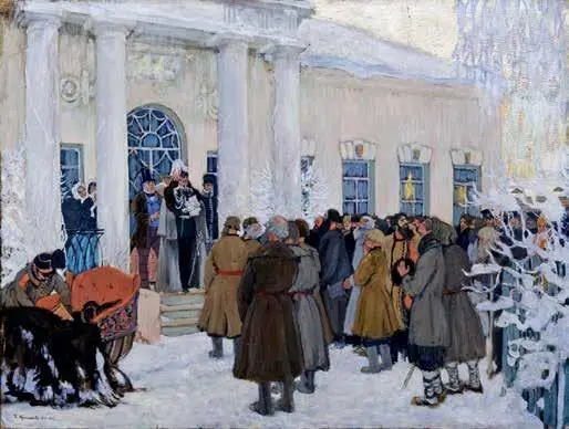 Освобождение крестьян чтение манифеста Художник Б М Кустодиев 1909 г - фото 23