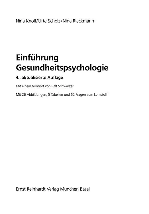 Prof Dr Nina Knoll DiplPsych lehrt und forscht am Arbeitsbereich - фото 2