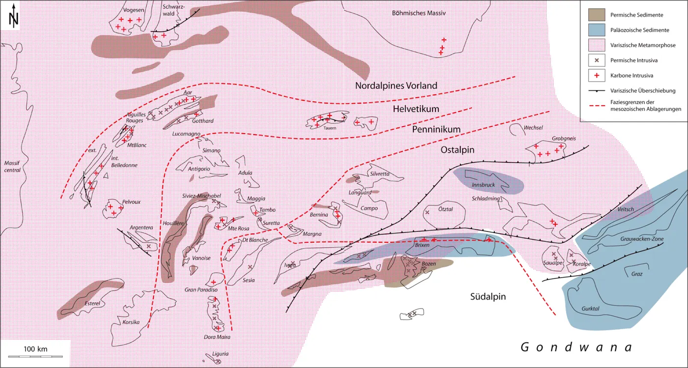 217 Paläogeografische Karte des künftigen alpinen Raumes zur Zeit Ende - фото 33