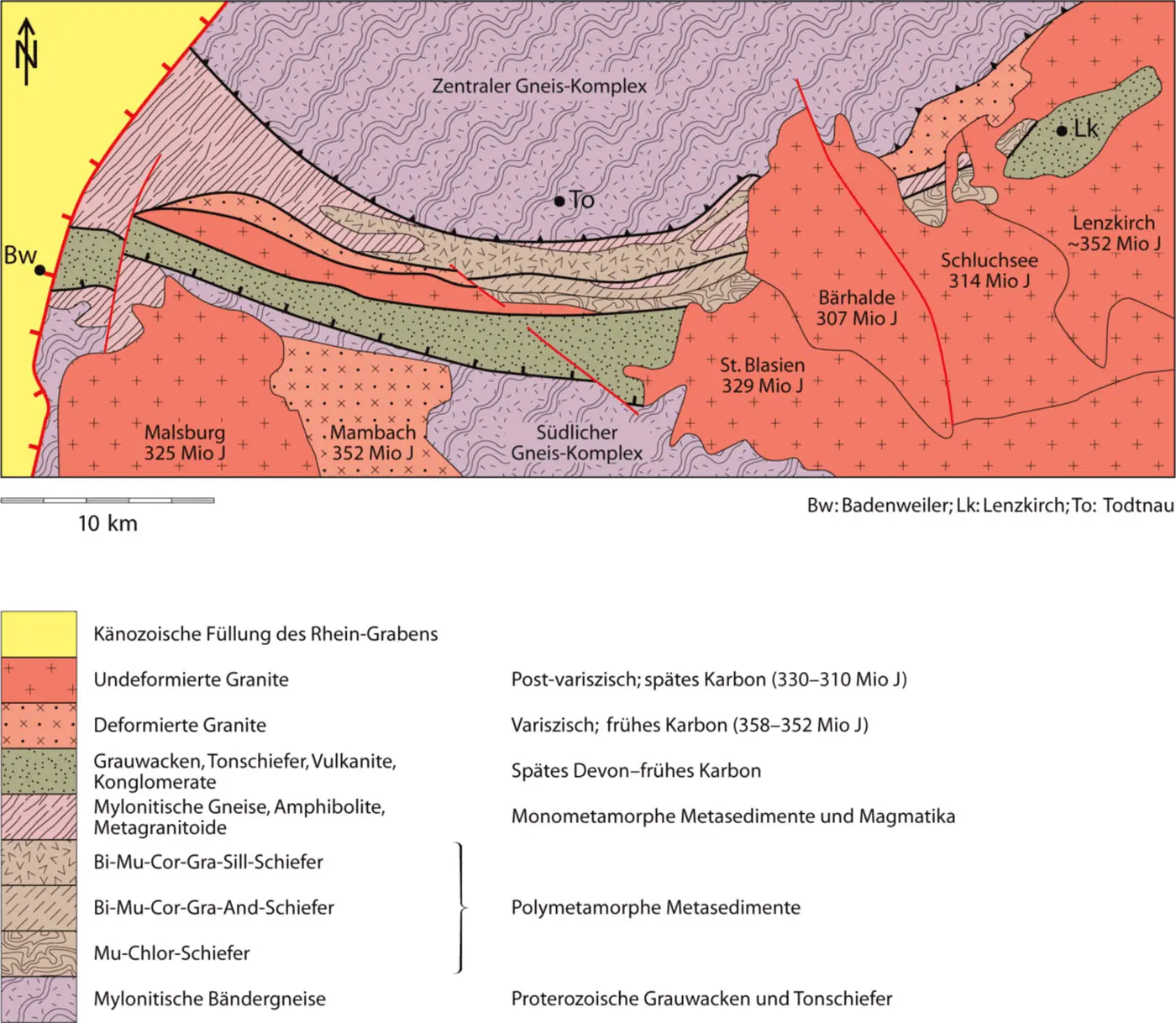 22 Geologische Karte des südlichen Schwarzwaldesbasierend auf Eisbacher et - фото 16