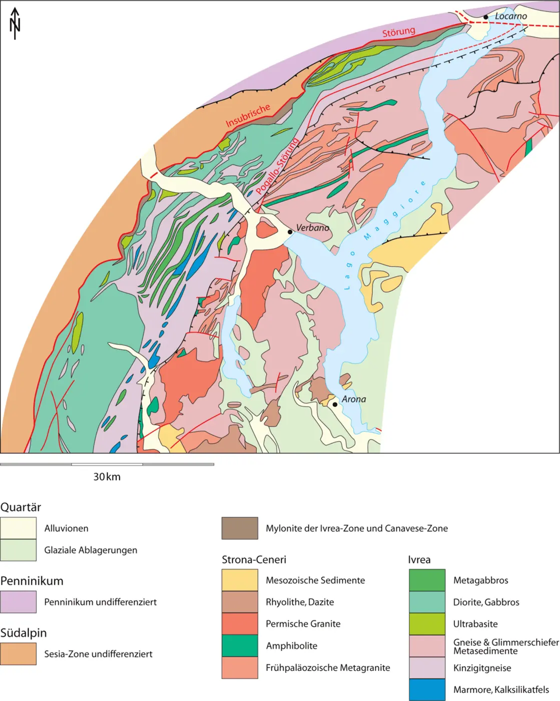 211 Geologische Karte der Ivrea und StronaCeneriZone der - фото 27