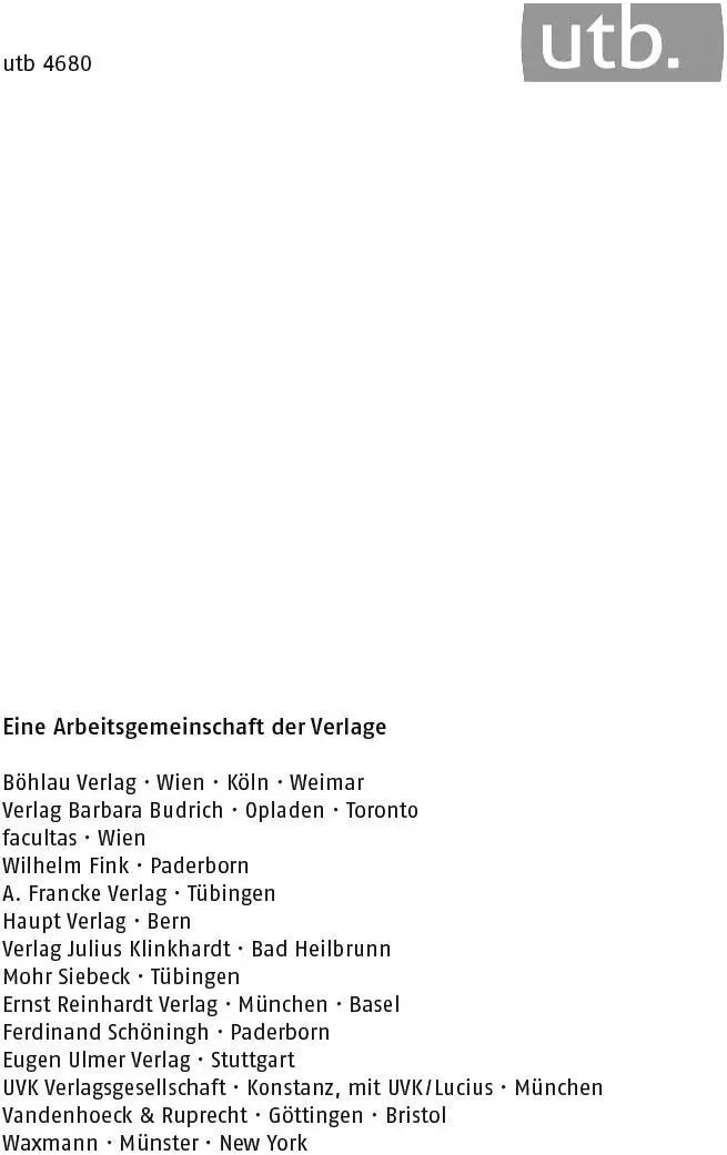 Inhaltsverzeichnis Cover Haupttitel Johannes Wöstemeyer Lisa Siegmund - фото 2