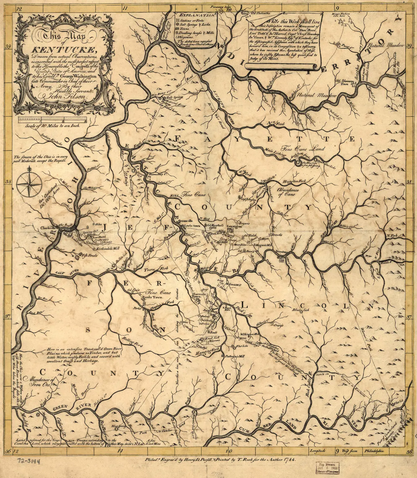 John Filsons 1784 map of Kentucky Library of Congress Tragically John - фото 2