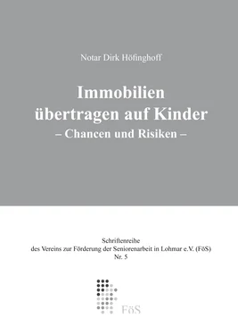 Höfinghoff, Dirk Immobilienübertragung auf Kinder обложка книги