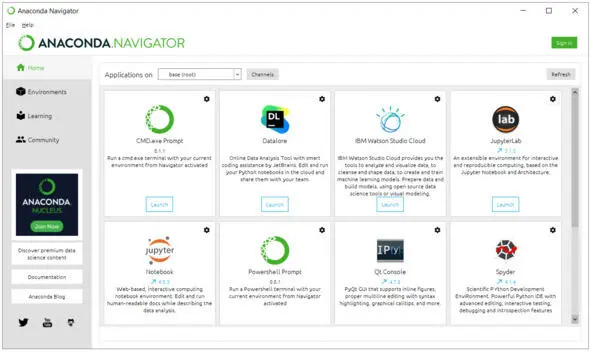 Рис Интерфейс Anaconda Navigator Мы запускаем Jupyter Lab получаем новое окно - фото 15